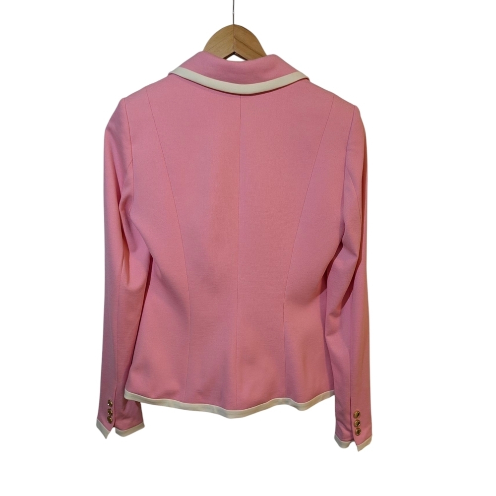 DKNY Pink Women's Blazer with Cream Accents - Picture 3 of 9